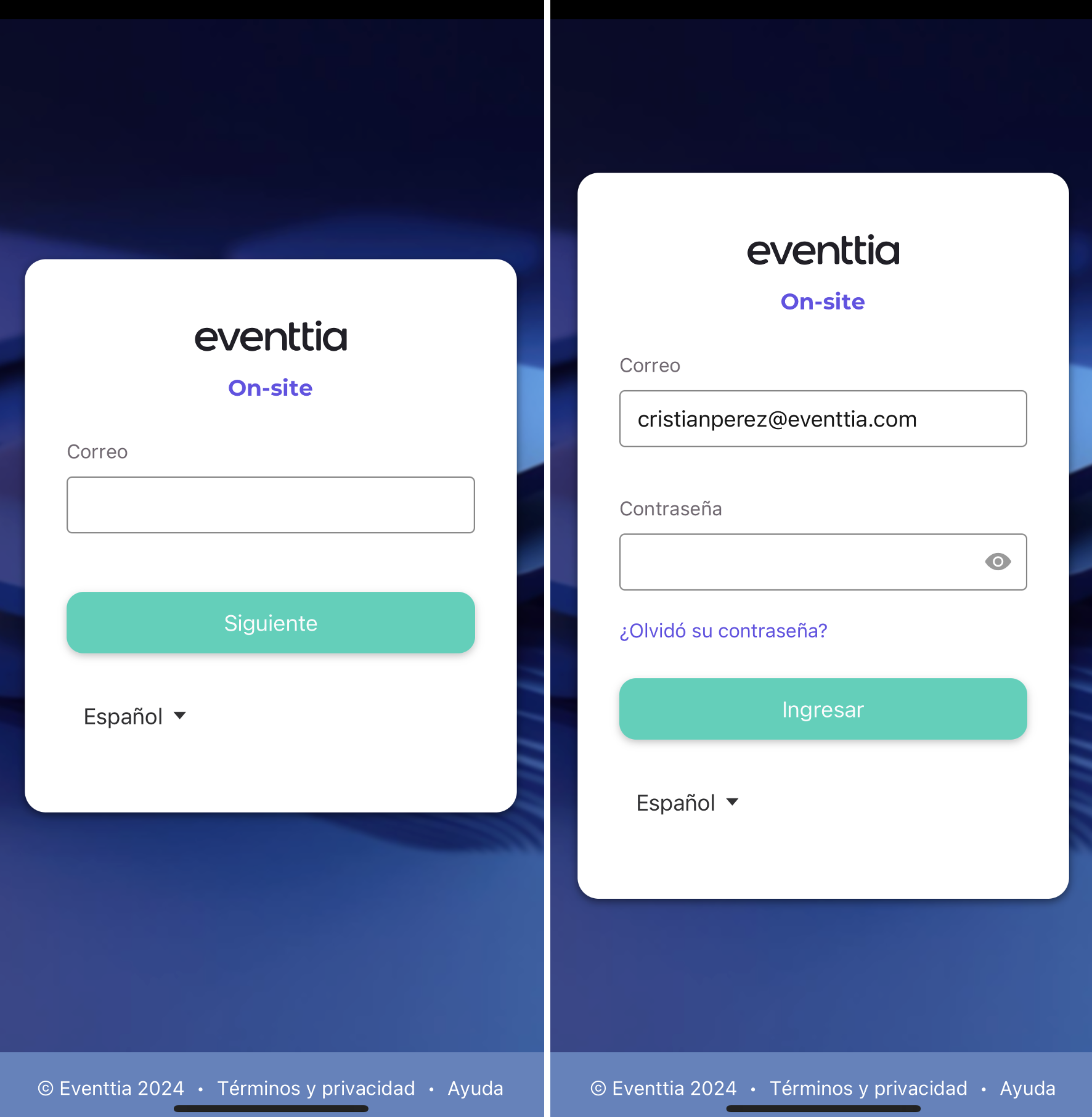 Eventtia On-site app