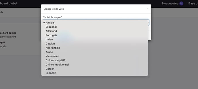 Website languages 2 fr